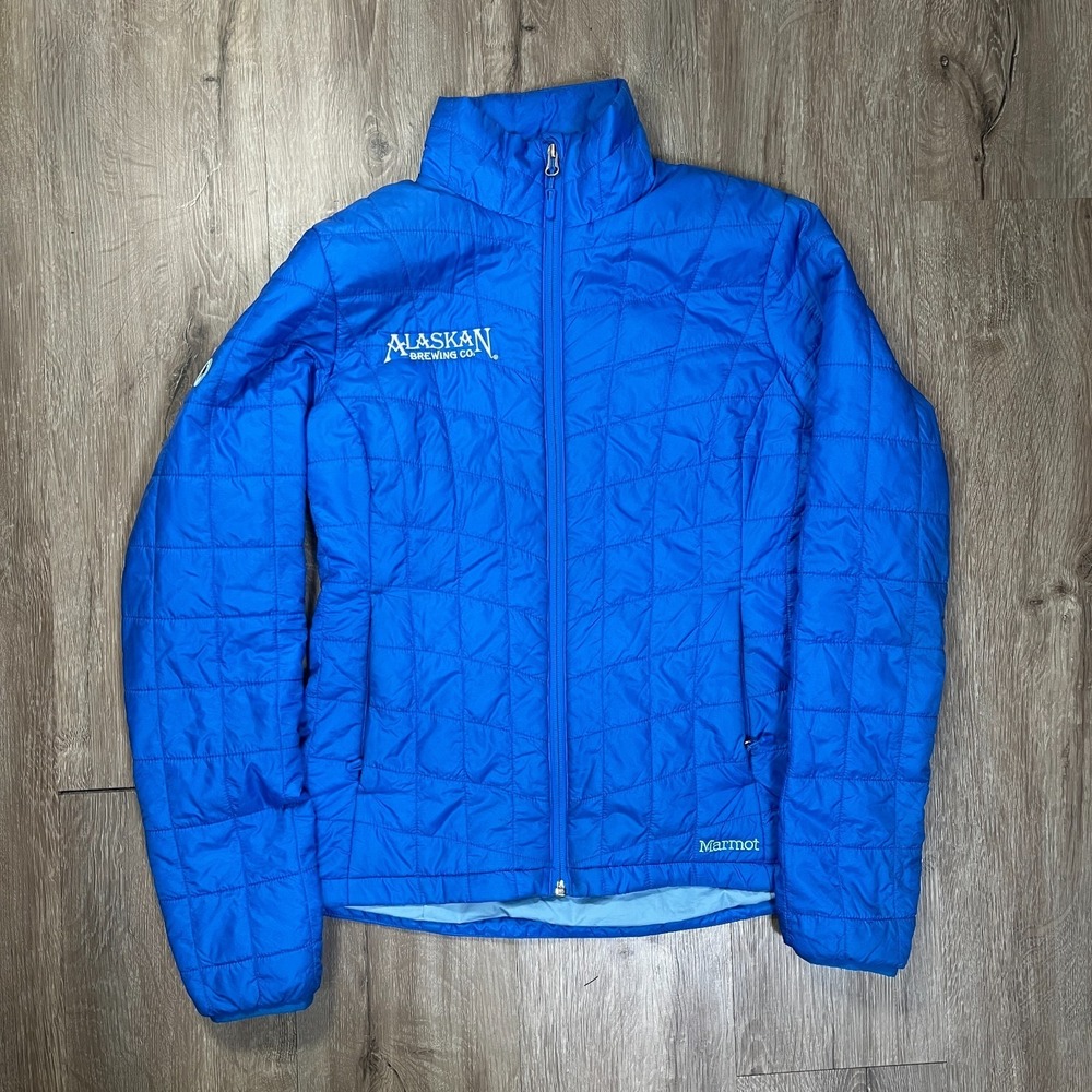 Marmot Calen Jacket Puffer Primaloft Blue Full Zip Womens Small Coat